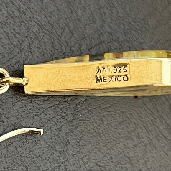 Vintage sterling silver vermeil dried flower dangle earrings - Picture 5 of 8